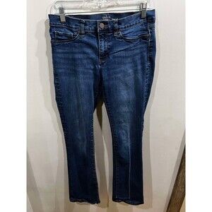 NY & Co. Soho Women's Jeans Size 8 Blue Bootcut Whiskered Distressed Line
